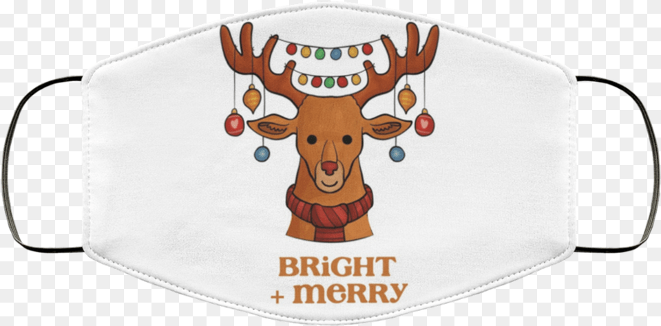 Bright And Merry Christmas Xmas Reindeer Face Mask Q Caribou, Accessories, Bag, Handbag Free Transparent Png