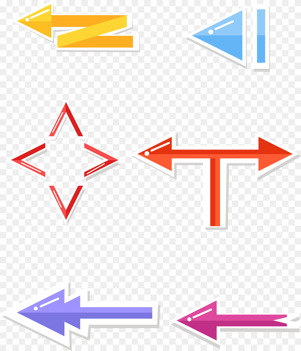 Bright Arrows Cartoon Colorful And Vector Graphics, Symbol, First Aid, Star Symbol Free Png Download