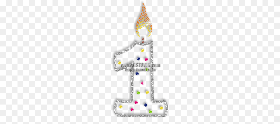 Bright Candle For The First Birthday Hotfix Bling Design Birthday, Cross, Symbol, Christmas, Christmas Decorations Free Transparent Png
