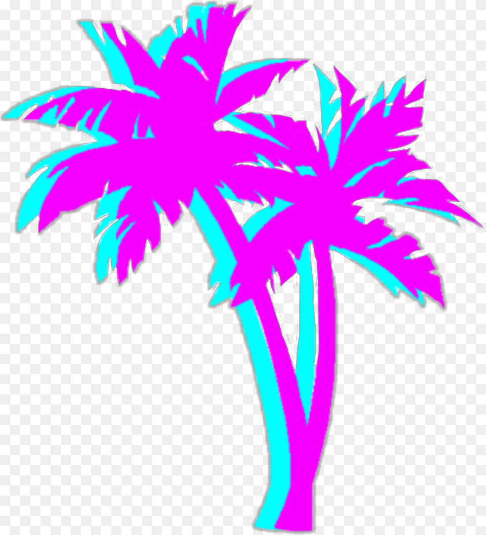 Bright Colorful Neon Aesthetic Tumblr Neon Palm Tree, Palm Tree, Plant, Person, Leaf Free Png Download