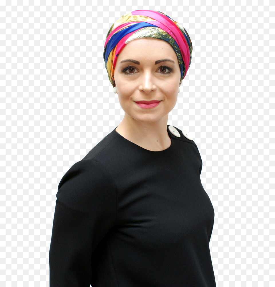 Bright Coloured Silk Chemo Scarf Girl, Adult, Female, Person, Woman Free Png