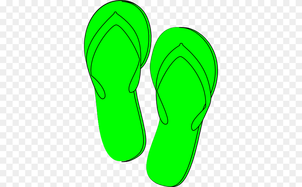 Bright Green Flip Flops Clip Art, Clothing, Flip-flop, Footwear, Ammunition Free Png Download