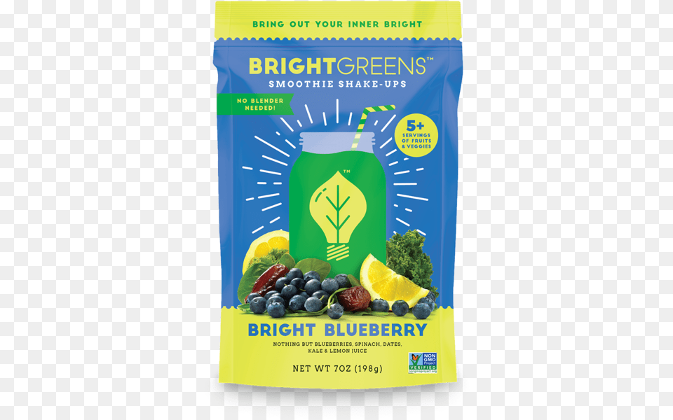 Bright Greens Smoothie Shake Ups, Advertisement, Berry, Blueberry, Food Free Transparent Png