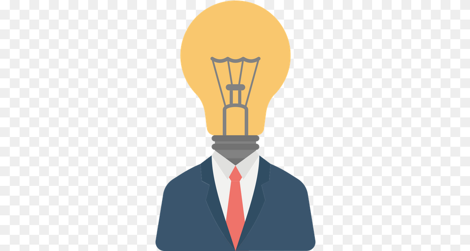 Bright Idea Icon Of Flat Style Available In Svg Eps Suit Separate, Light, Lightbulb, Adult, Male Free Png