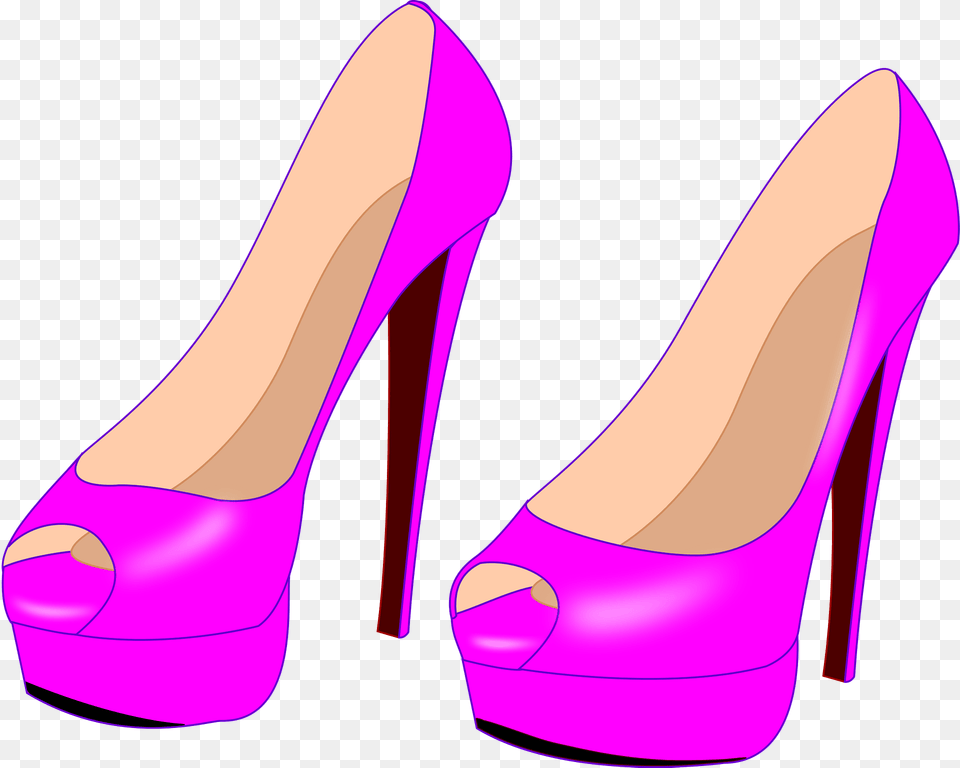 Bright Pink High Heeled Shoes Clipart, Clothing, Footwear, High Heel, Shoe Free Transparent Png