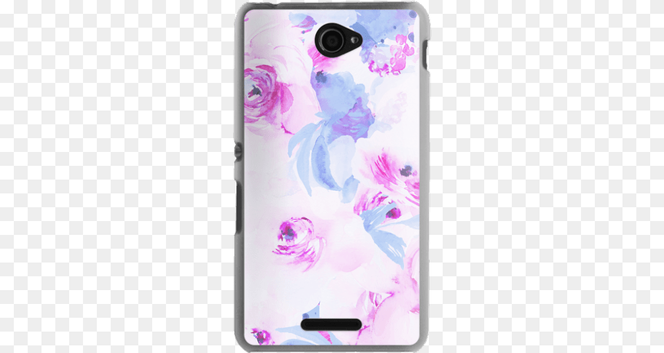 Bright Purple Pastel Watercolor Flowers Mobile Phone Case, Electronics, Mobile Phone, Art, Painting Free Png Download