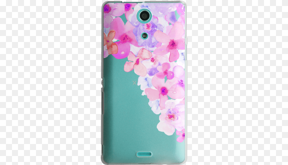 Bright Purple Watercolor Flowers Painted Floral Design Mobile Phone Case, Electronics, Mobile Phone, Flower, Plant Free Transparent Png