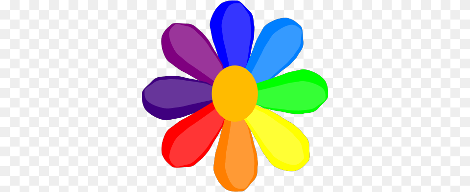 Bright Rainbow Flower Svg Clip Arts Clip Flower Clip Art, Balloon, Appliance, Ceiling Fan, Device Free Png Download