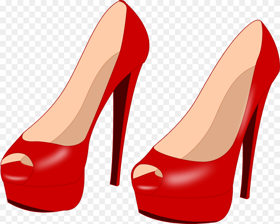 Bright Red High Heeled Shoes Clipart, Clothing, Footwear, High Heel, Shoe Free Png Download
