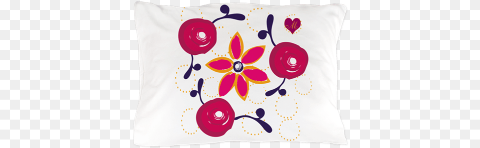 Bright Red Roses Pillow Case With Custom Monogram Bright Red Roses Pillow Case, Art, Cushion, Floral Design, Graphics Png