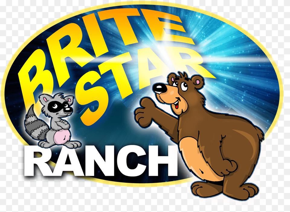 Bright Star Ranch Logo Cartoon, Sticker, Animal, Bear, Mammal Free Transparent Png