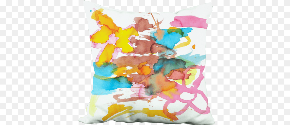 Bright Watercolor Flowers Pillow Cushion, Home Decor, Baby, Person, Animal Free Transparent Png