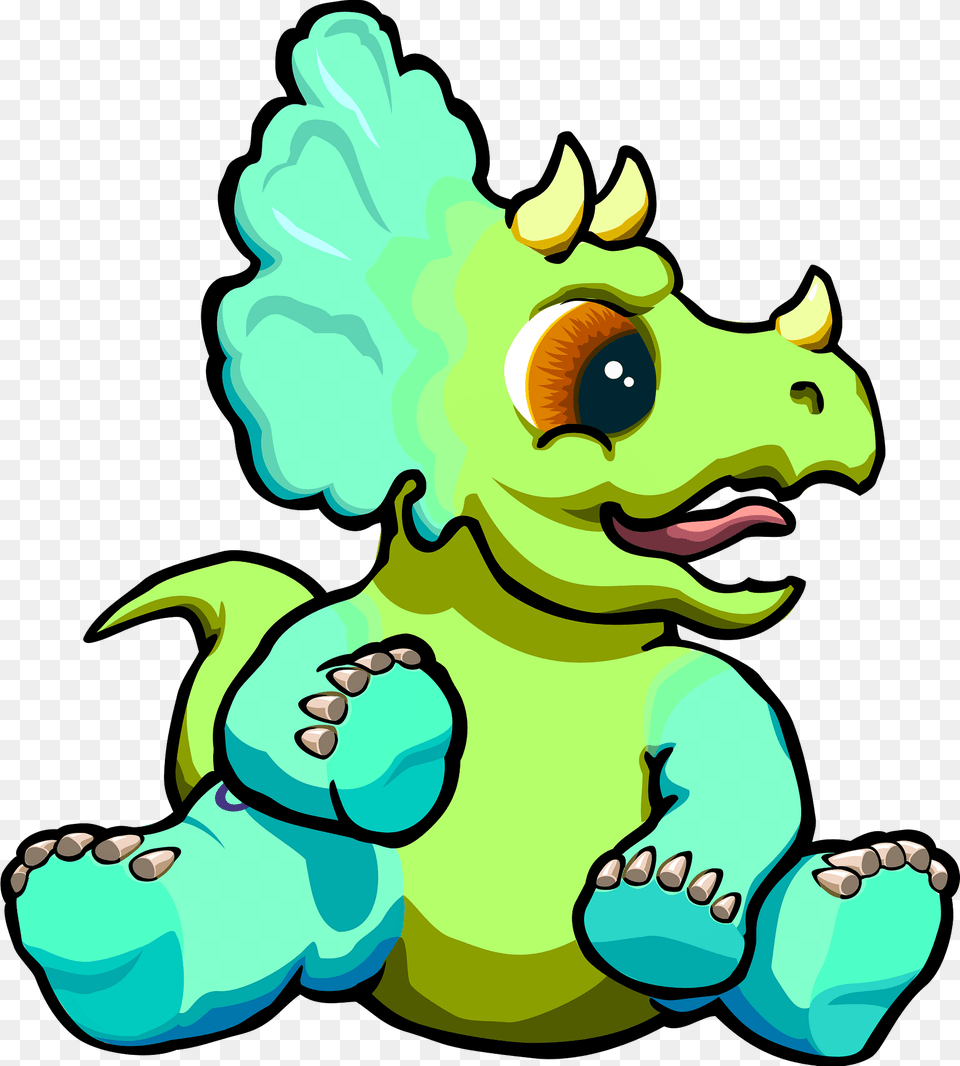 Brightly Colored Triceratops Sitting Down Clipart, Baby, Person, Face, Head Png