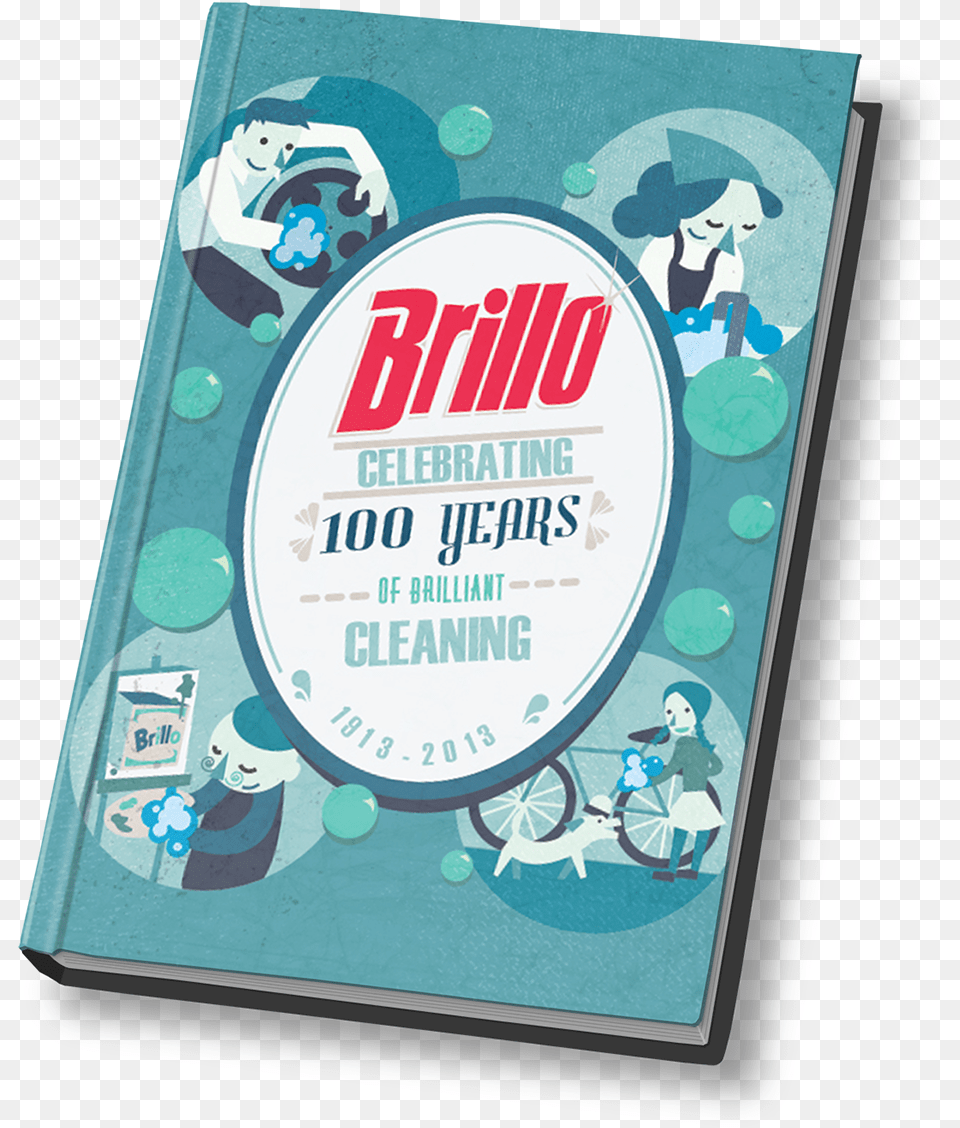 Brillo 100yr Anniversary Book Cover Illustration, Advertisement, Poster, Publication, Baby Png