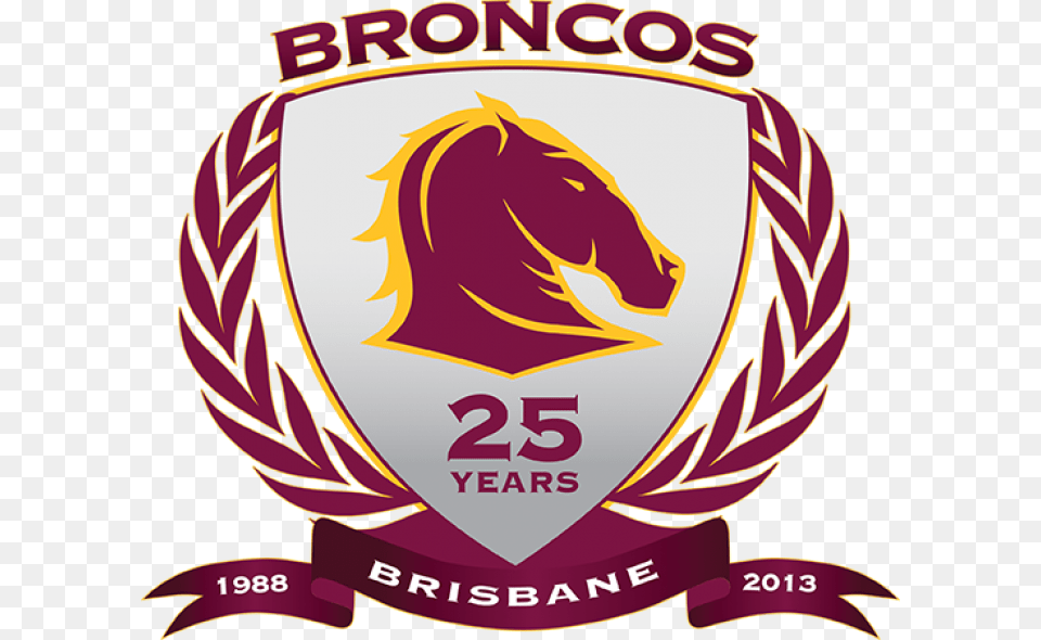 Brisbane Broncos 30 Years Logo, Emblem, Symbol, Badge Png