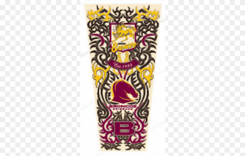 Brisbane Broncos Nrl Adult Tattoo Sleeve Transparent Tattoo Sleeves, Food, Ketchup, Emblem, Symbol Free Png