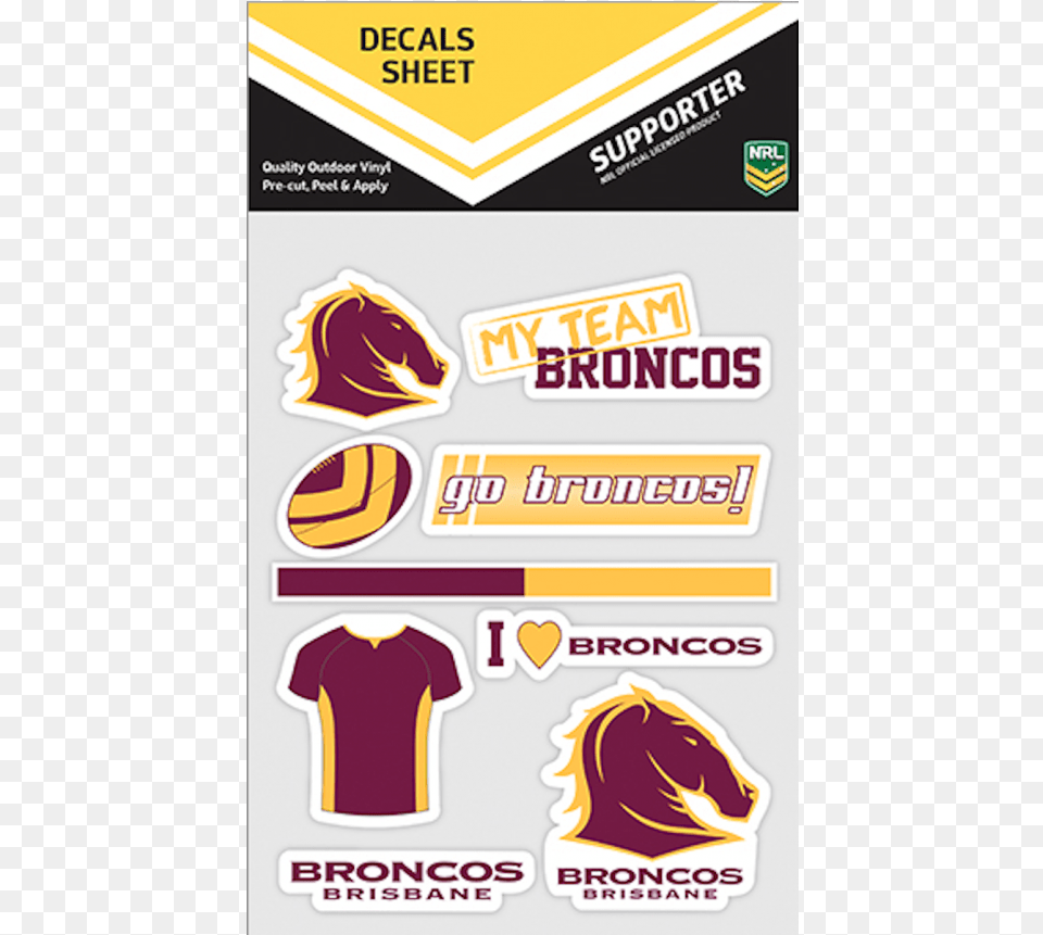 Brisbane Broncos Nrl Mixed Logo Car Decals, Advertisement, Poster Png Image