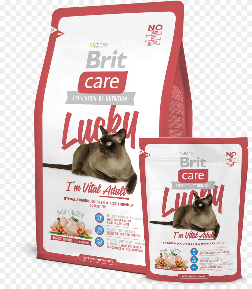 Brit Care Cat Lucky I39m Vital Adult Brit Care Cat Lucky, Animal, Mammal, Pet, Advertisement Free Png