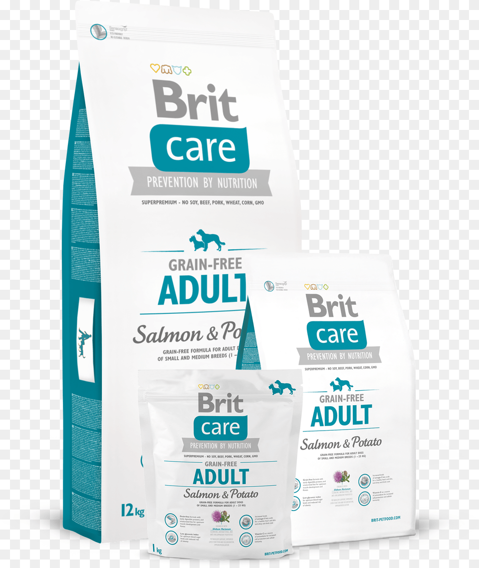Brit Care Grain Free Adult Salmon Amp Potato Brit Care Salmon Potato, Advertisement, Poster, Cosmetics, Bottle Png Image