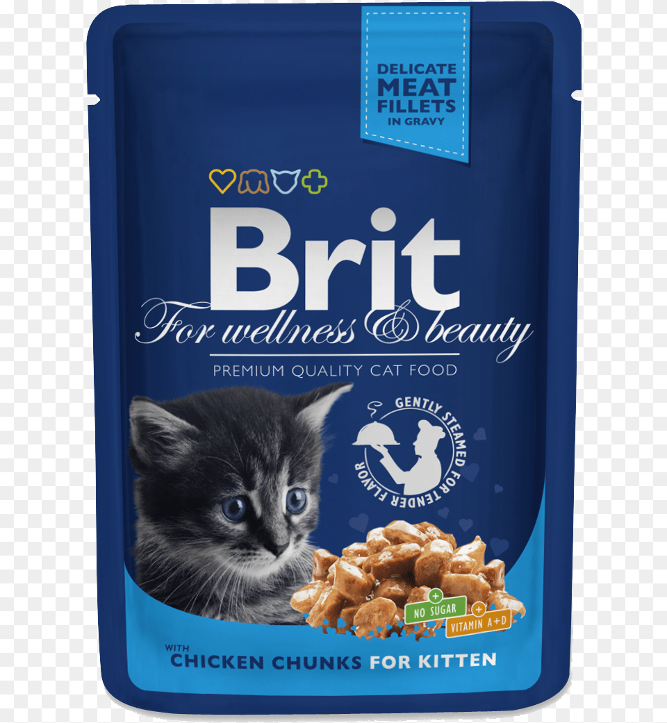 Brit Premium Cat Pouches Chicken Chunks For Kitten Brit Premium Cat Pouch, Animal, Mammal, Pet, Food Free Transparent Png