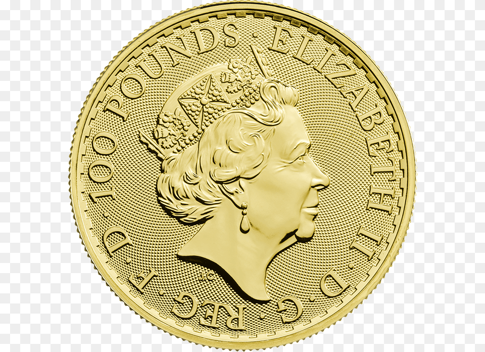 Britannia 2018 Oriental Border 1 Oz Gold Coin Britannia Gold Coin 2018, Face, Head, Person, Money Png Image