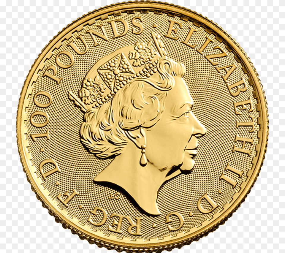 Britannia Silver Coin 2018, Gold, Face, Head, Person Free Png Download