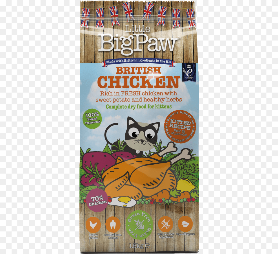 British Chicken Complete Dry Food For Kittens 15kg Love, Advertisement, Poster Free Png