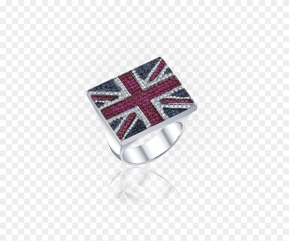 British Flag Ring Anillos Oro Blanco Micro, Accessories, Silver, Jewelry, Diamond Free Transparent Png