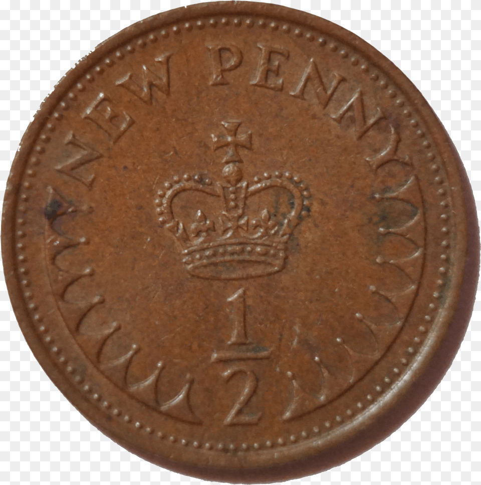 British Halfpenny Coin 1971 Reverse Coin, Art, Floral Design, Graphics, Pattern Free Png Download