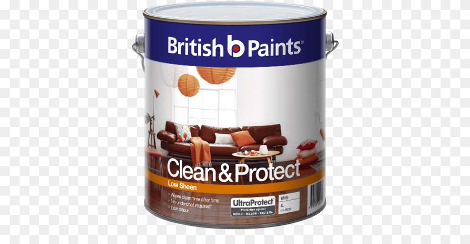 British Paints Clean Amp Protect Low Sheen British Paints Clean And Protect, Paint Container Png