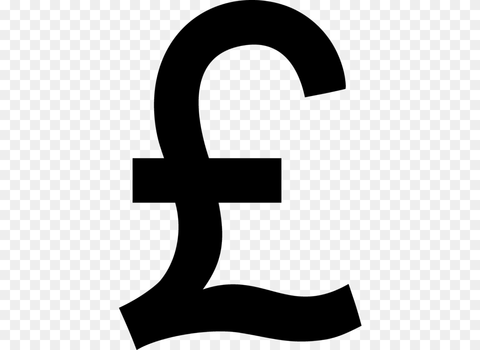 British Pound Sign Black Clip Art, Gray Free Png