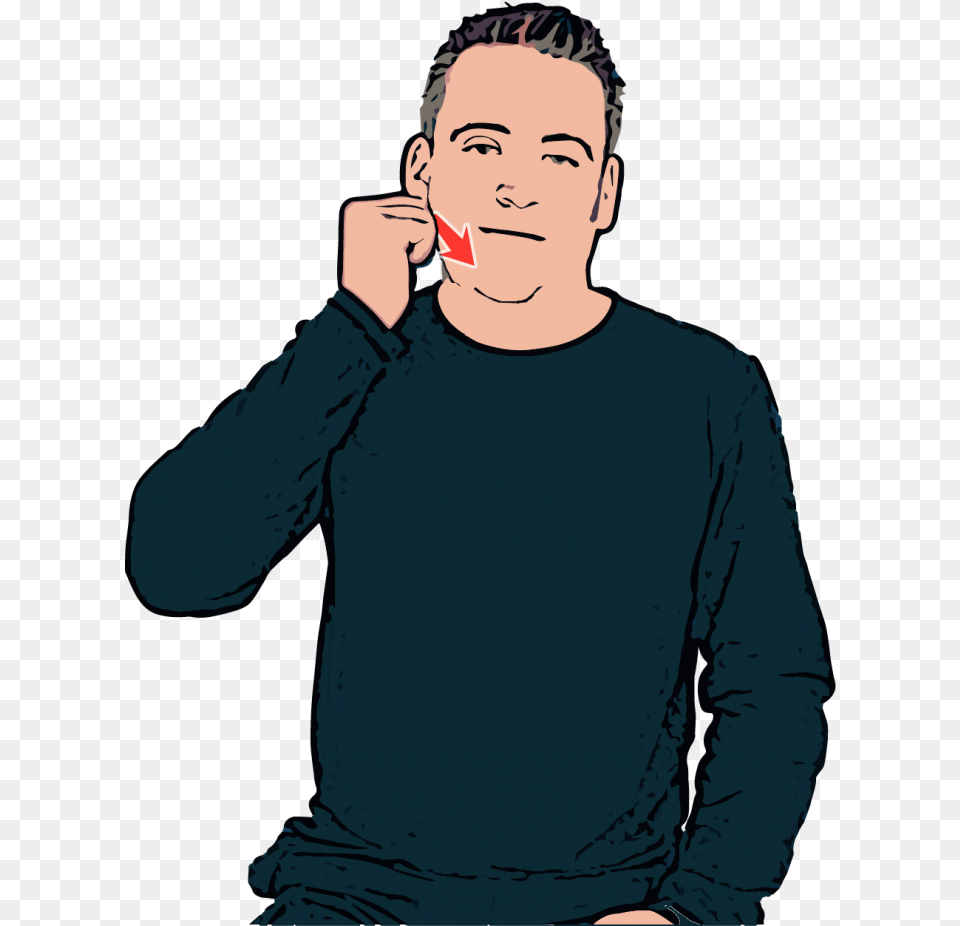 British Sign Language Asl Fist On Cheek, Adult, Sleeve, Person, Man Free Png Download