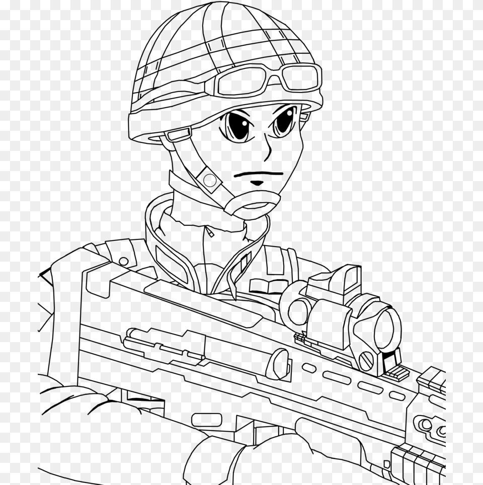 British Soldier Manga British Soldiers Line Drawing, Gray Free Png Download