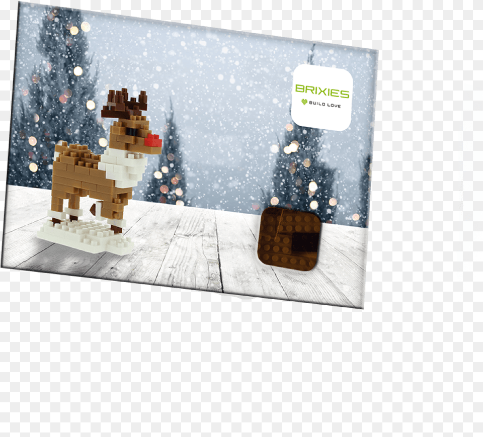 Brixies Postcard Reindeer Snow, Toy, Nature, Outdoors, Food Free Png Download