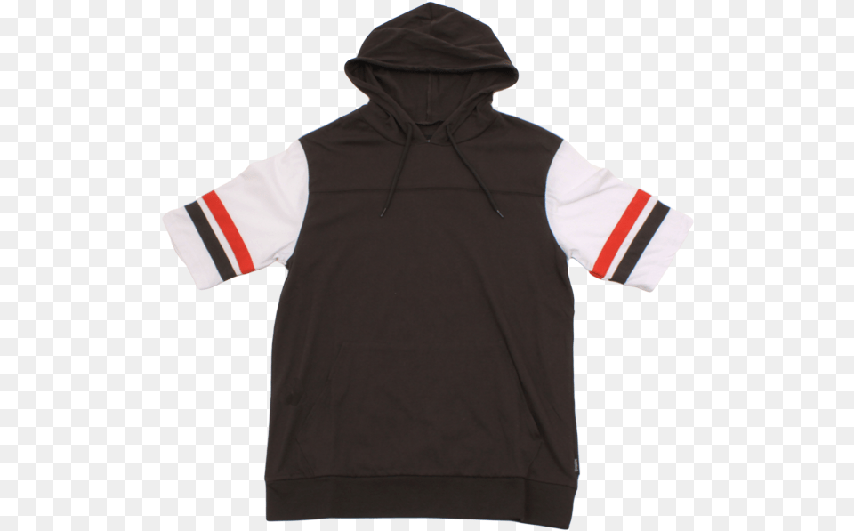 Brixton Hood Voyager Short Sleeve Washed Black Hoodie, Clothing, Knitwear, Sweater, Sweatshirt Free Png