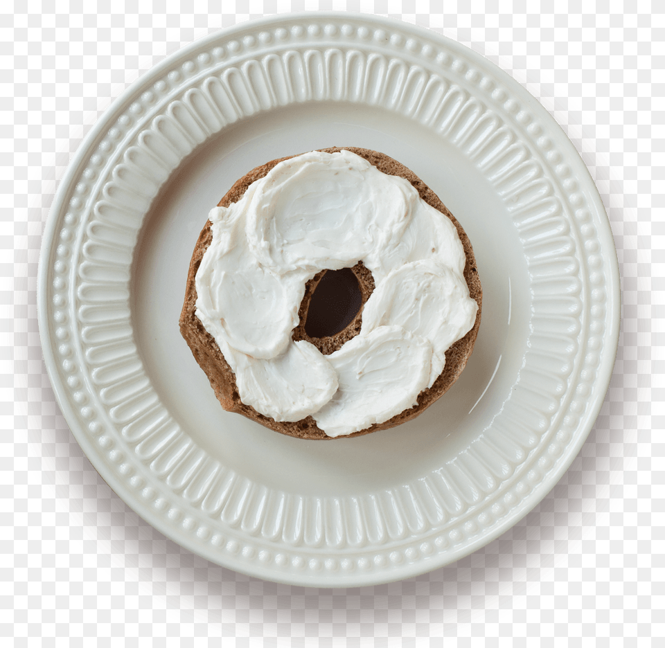 Bro Bagel Buttercream, Bread, Food, Plate, Sweets Png Image