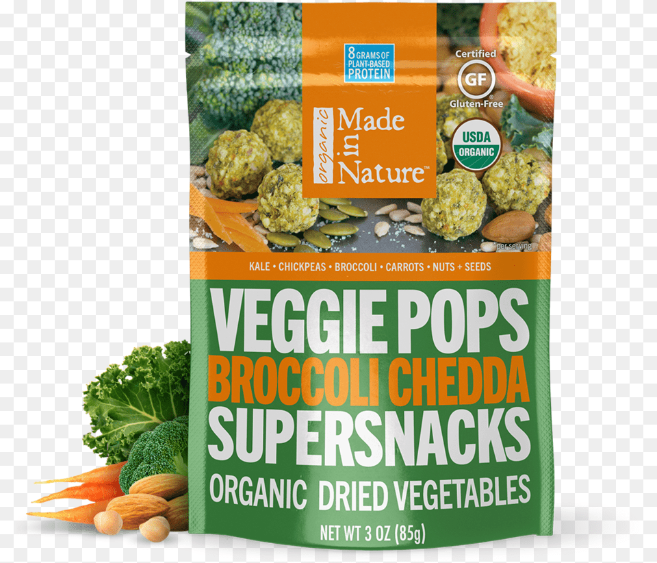 Broccoli Chedda Made In Nature Veggie Pops, Advertisement, Poster, Food, Produce Png Image