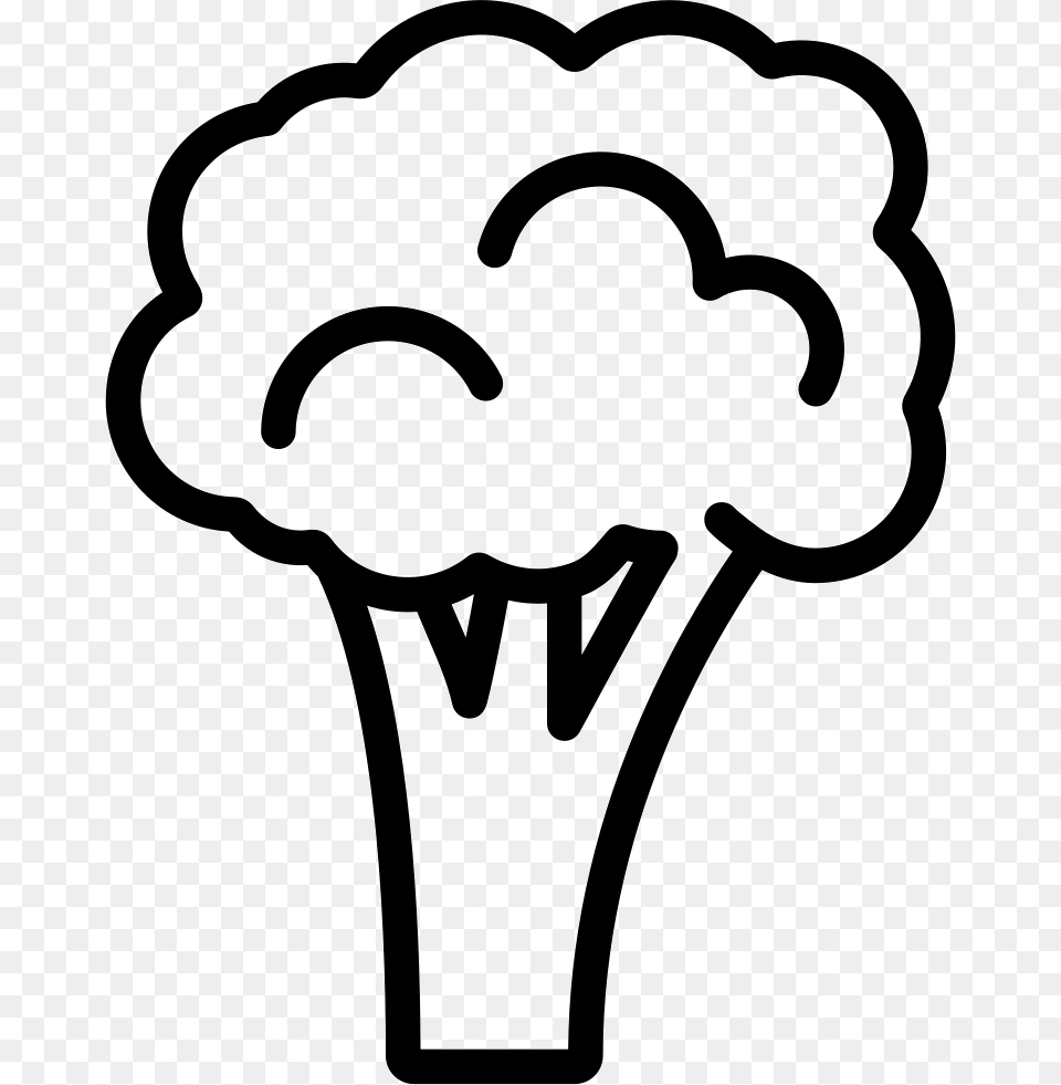 Broccoli Outline Icon Download, Stencil, Food, Produce, Smoke Pipe Free Transparent Png