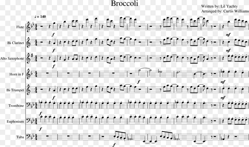 Broccoli Sheet Music Composed By Written By Sheet Music, Gray Png Image