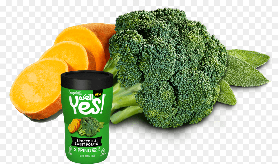 Broccoli Sweet Potato Sipping Soup Broccoli, Food, Plant, Produce, Vegetable Free Png