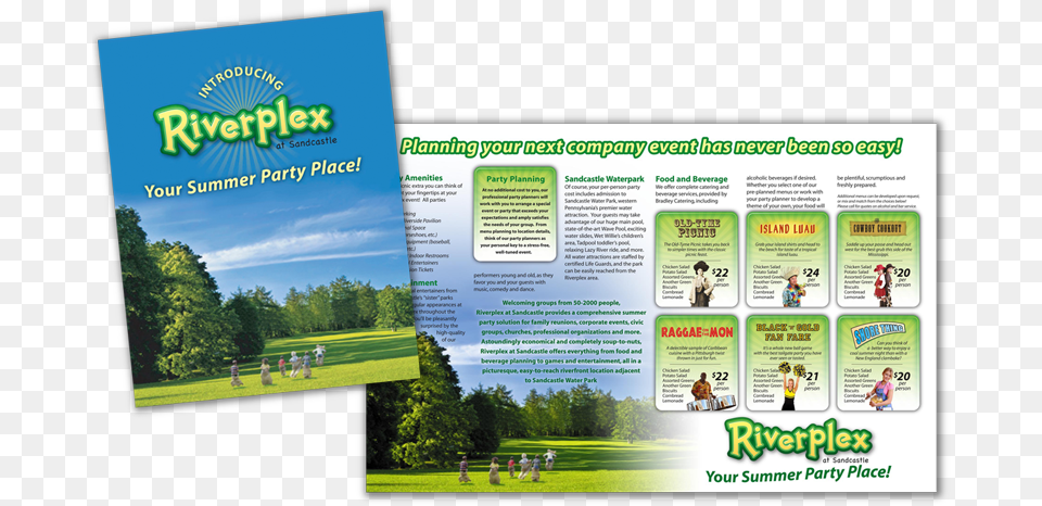 Brochure For Riverplex Showing Venue Capabilities And Picnic, Advertisement, Poster, Person Png