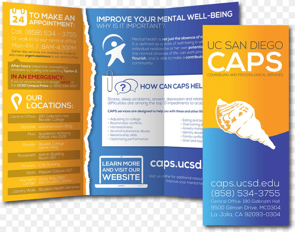 Brochure For Uc San Diego39s Counseling And Psychological Ucsd Caps, Advertisement, Poster Free Png Download
