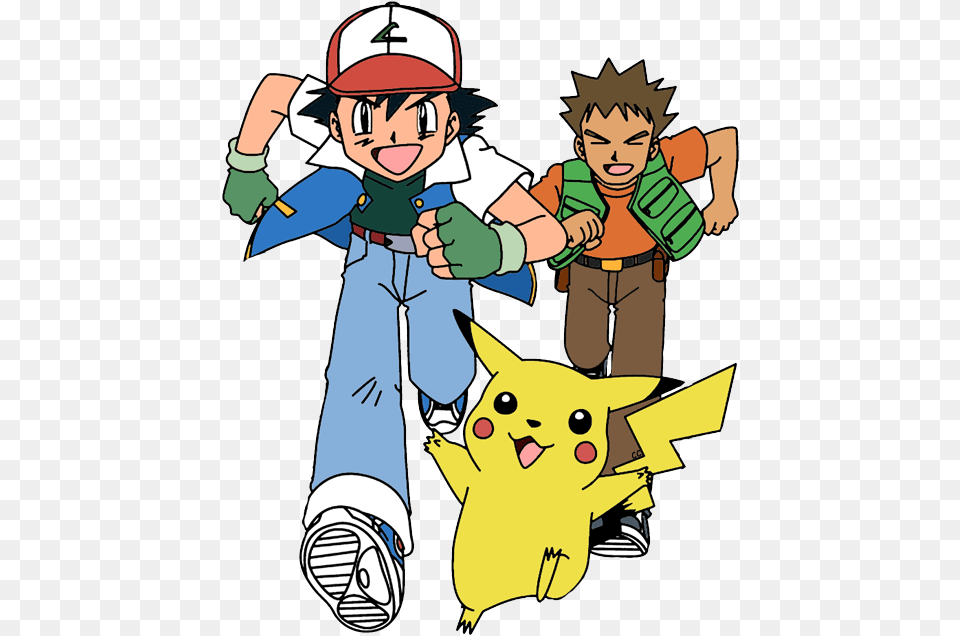 Brock Clipart Ash Brock And Pikachu, Publication, Book, Comics, Baby Free Png