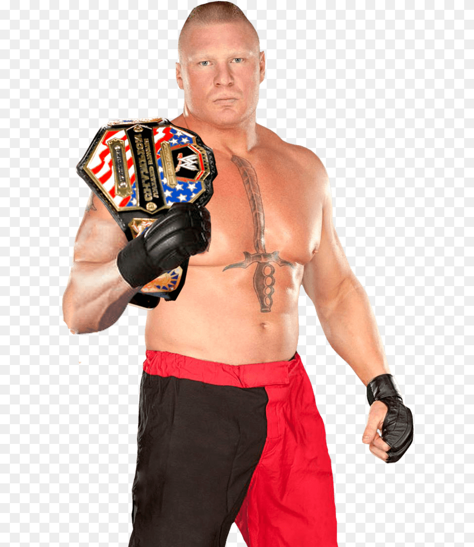 Brock Lesnar Belt Brock Lesnar United States Champion, Adult, Clothing, Glove, Male Png Image