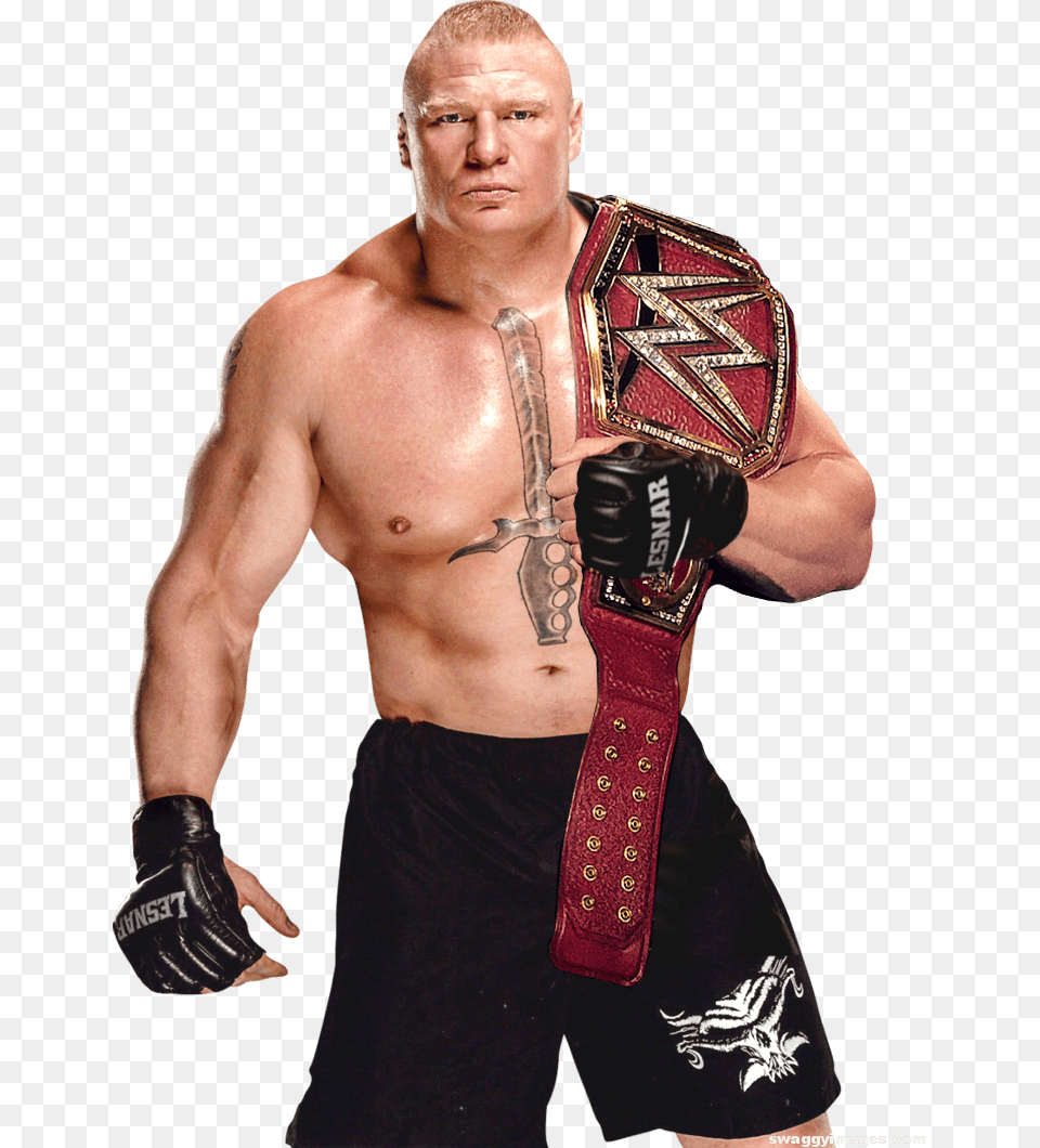 Brock Lesnar Wwe Universal Champion Brock Lesnar As Wwe Champion, Clothing, Glove, Adult, Person Free Png Download