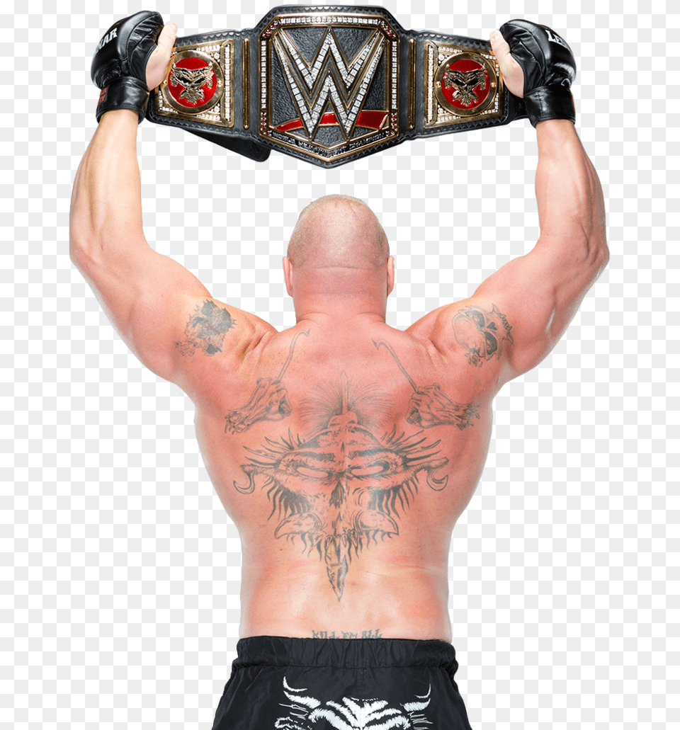 Brock Lesnar Wwe World Heavyw Brock Lesnar Wwe World Heavyweight Champion, Tattoo, Back, Body Part, Skin Free Transparent Png
