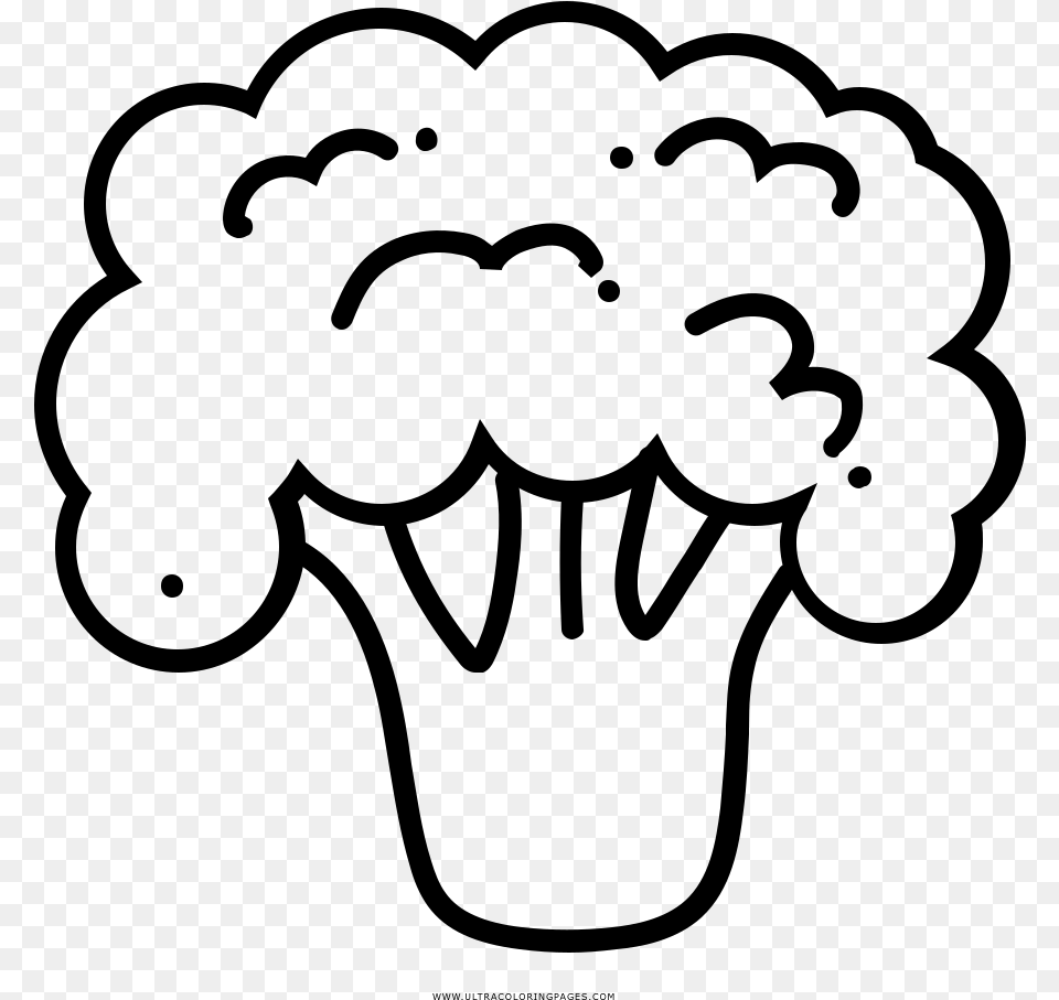 Brocoli Para Colorear Line Art, Gray Free Png Download