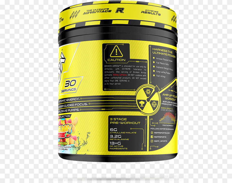 Broken Arrow Elite Pre Workout Repp Sports Cylinder, Can, Tin Png