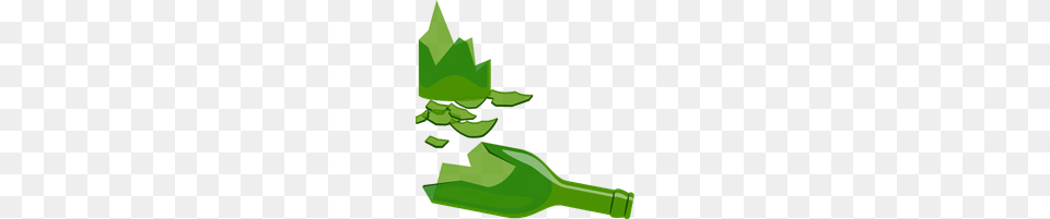 Broken Bottle, Green, Leaf, Plant, Herbal Free Png