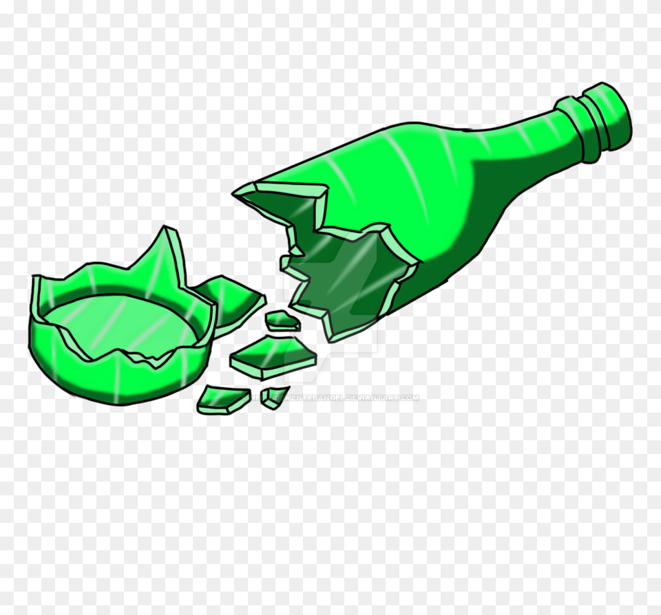 Broken Bottleglass, Green, Recycling Symbol, Symbol, Bottle Png Image